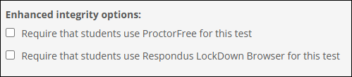 Enable integrity options