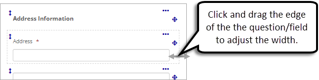 Form question with width adjuster highlighted.