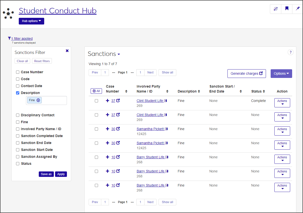 Sanctions page