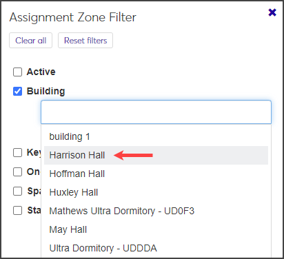 Assignment Zone Filter