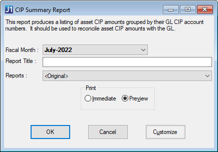 Desktop CIP Summary Report window.