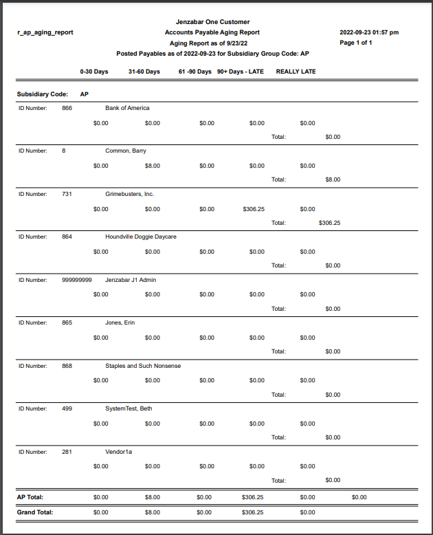 AP aging report PDF.