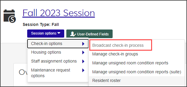 Broadcast check-in process