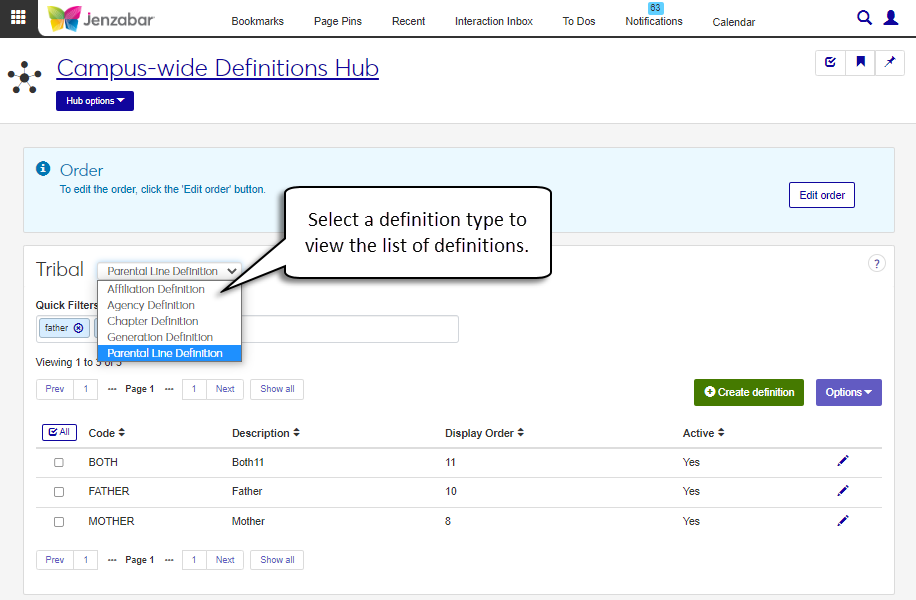 Campus-wide Definitions hub, Tribal definitions page.