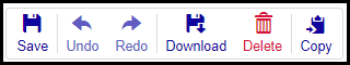 The toolbar on the Year / Term / Subterm spreadsheet
