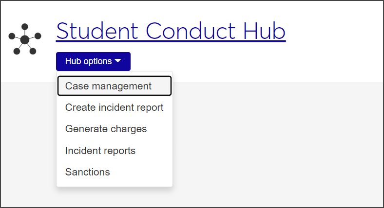 Student Conduct Hub options