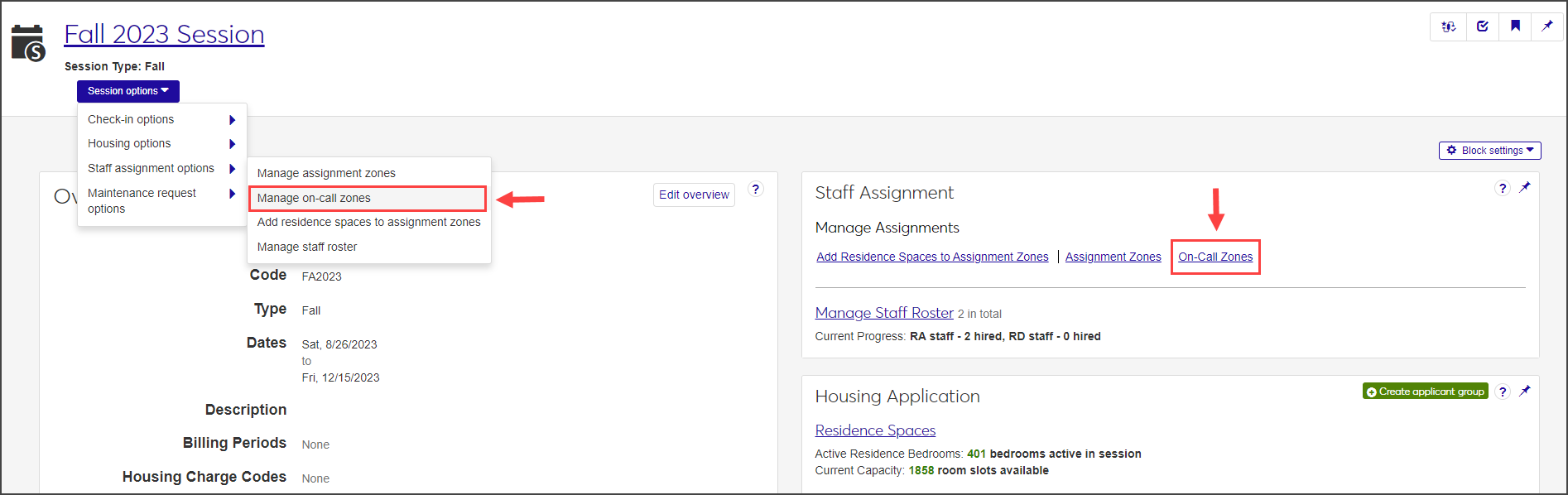 How to access On-Call Zones page