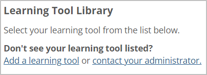 Learning Tool Library section